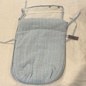 Fleurisse cable knit Everest car seat bunting baby blue baby stroller liner